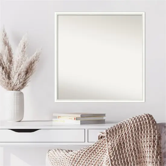 Amanti Art Non-Beveled Wood Wall Mirror, Lucie Black Frame Lucie White Frame {6}
