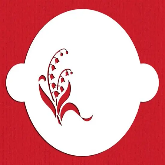 Lily of the Valley Cake Stencil Top | C052 by Designer Stencils | Cake Decorating Tools | Baking Stencils for Royal Icing, Airbrush, Dusting Powder | Reusable Plastic Food Grade Stencil for Cakes | Easy to Use & Clean Cake Stencil {1}