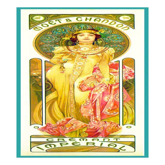 Moet Chandon Advertising by Alphonse Mucha Counted Cross Stitch Pattern {2}