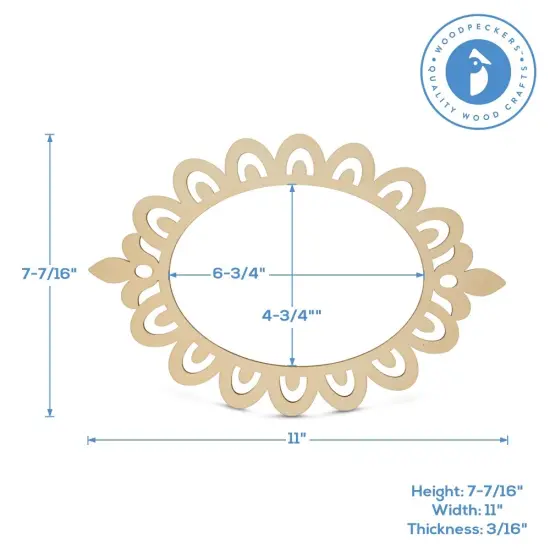 Oval-shaped Wooden Picture Frames, 7-7/16" by 11", 3/16" Thick | Woodpeckers {4}