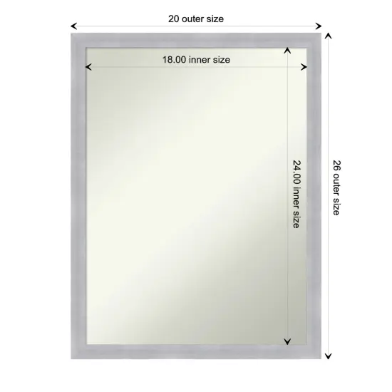 Amanti Art Non-Beveled Wall Mirror, Grace Brushed Narrow Frame Grace Brushed Nickel Narrow Frame {1}