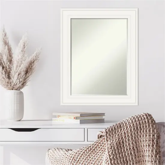Petite Bevel Wall Mirror, Ridge Frame Ridge White {6}