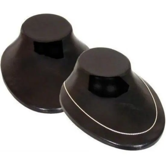 2 Necklace Displays Busts Black Plastic Chain Holders {1}