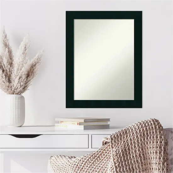 Amanti Art Non-Beveled Wood Wall Mirror, Tribeca Black Frame {6}