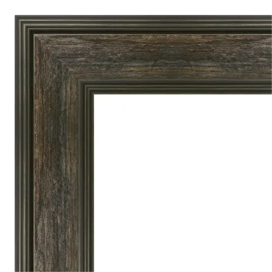 Amanti Art Non-Beveled Wall Mirror, Rail Rustic Char Frame {3}