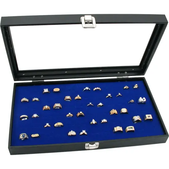 Jewelry Box Display Case 72 Slot Royal Blue Ring Insert New {1}