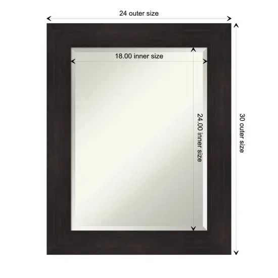 Beveled Bathroom Wall Mirror, Furniture Espresso Frame {1}