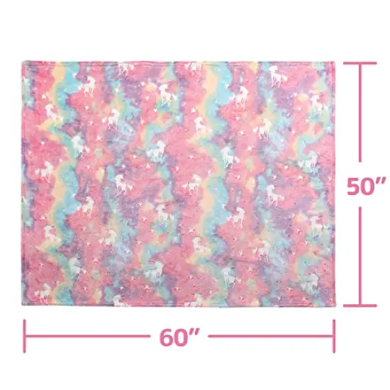 VUDECO Glow in The Dark Blanket for Kids 50 x 60 inches ranbow {6}