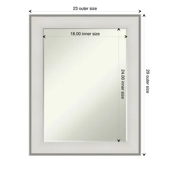 Petite Bevel Wall Mirror, Imperial Frame Imperial White {1}