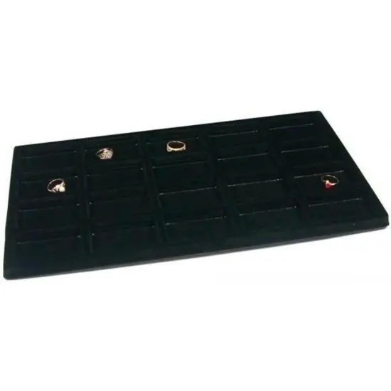 7 Black Charm Coin Display Tray & Glass Top Travel Case {3}