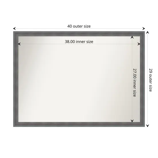 Amanti Art Non-Beveled Wood Wall Mirror, Dixie Blue Grey Rustic Frame {1}