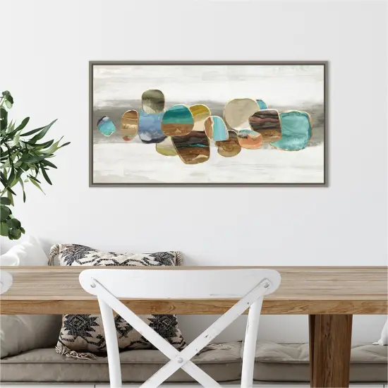 Glided Stones I by Tom Reeves Canvas Wall Art Print Framed Natural {6}