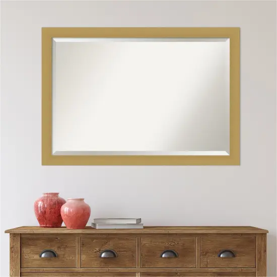 Beveled Bathroom Wall Mirror, Grace Brushed Gold Frame {4}
