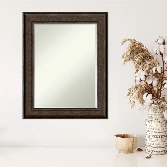 Petite Bevel Wall Mirror, Ridge Frame Ridge Bronze {5}