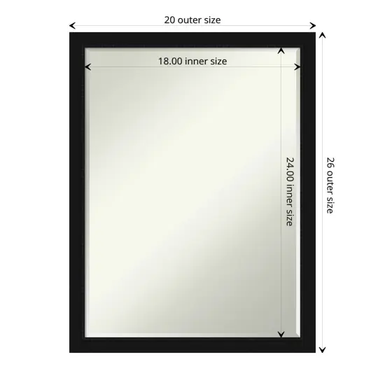 Petite Bevel Wall Mirror, Avon Black Narrow Frame {1}