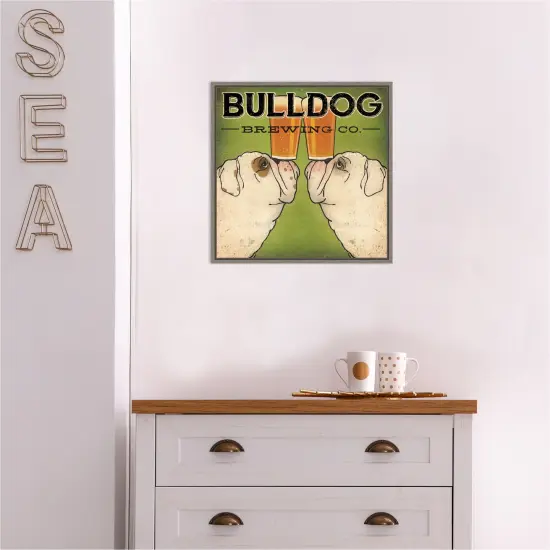 Bulldog Brewing by Ryan Fowler Canvas Wall Art Print Framed Grey {5}