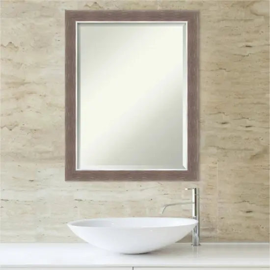 Beveled Bathroom Wall Mirror, Noble Mocha Frame {4}