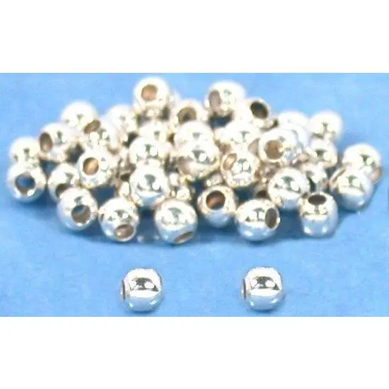 50 Sterling Silver Round Ball Beads Beading Stringing 2mm {1}