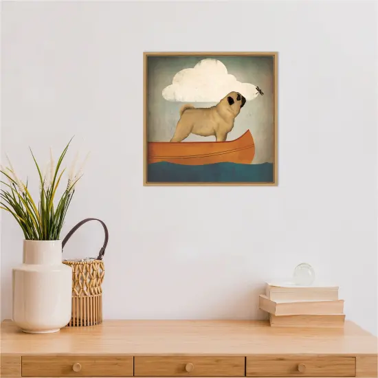 Pug Canoe Co by Ryan Fowler Canvas Art Framed Natural {6}