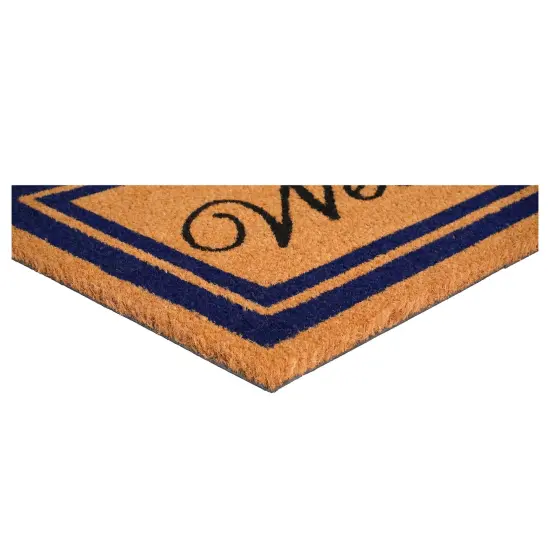 Dark Blue Border Welcome Doormat {5}