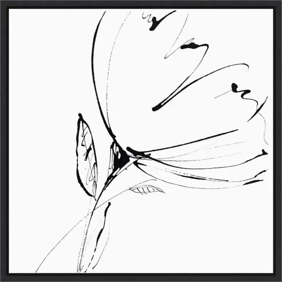 Whisper 1 (Flower) by Lesia Binkin 16-in. W x 16-in. H. Canvas Wall Art Print Framed in Black {1}