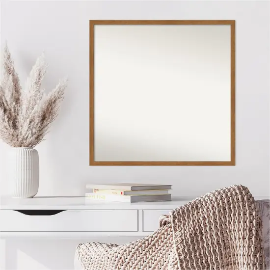 Amanti Art Non-Beveled Wood Wall Mirror, Carlisle Blonde Narrow Frame {7}