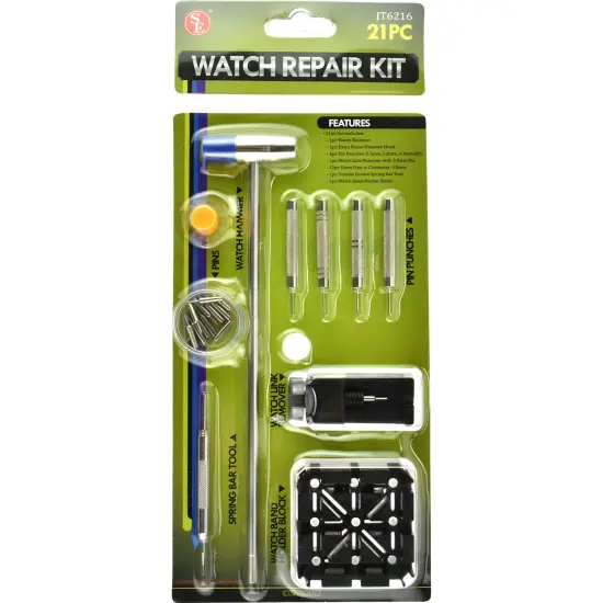 21 Pc Watch Repair Tool Kit Change Bands Links Link Remover Spring Bar Pin Punch {5}