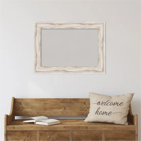 Cork Board, Alexandria White Wash Wood Frame - Bulletin Board, Organization Board, Pin Board Grey Cork {5}