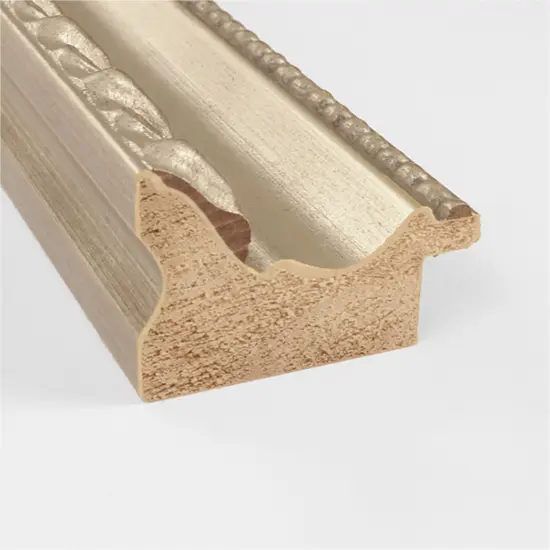 Beveled Wood Bathroom Wall Mirror, Champagne Teardrop Frame {2}