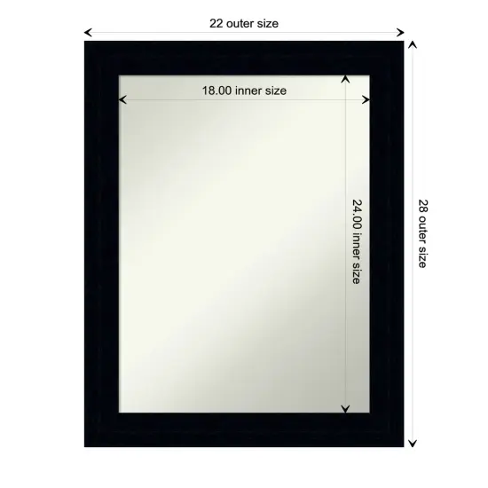 Amanti Art Non-Beveled Wood Wall Mirror, Tribeca Black Frame {1}