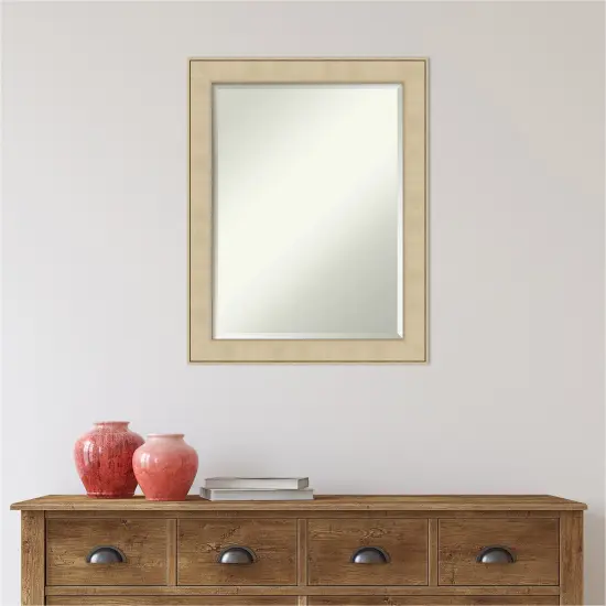 Beveled Bathroom Wall Mirror, Classic Honey Silver Frame {6}