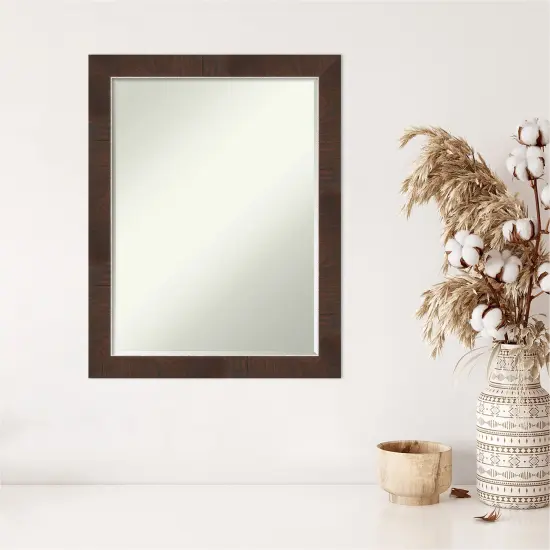 Petite Bevel Wall Mirror, Wildwood Brown Narrow Frame {5}