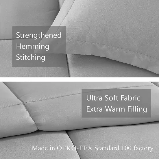 American Home Collection Down Alternative Comforter Set Extra Warm and Soft Grey {3}