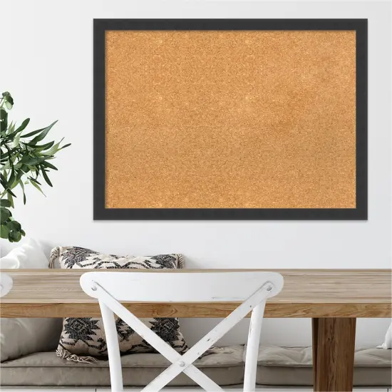 Cork Board, Mezzanotte Black Wood Frame - Bulletin Board, Organization Board, Pin Board Natural Cork {4}