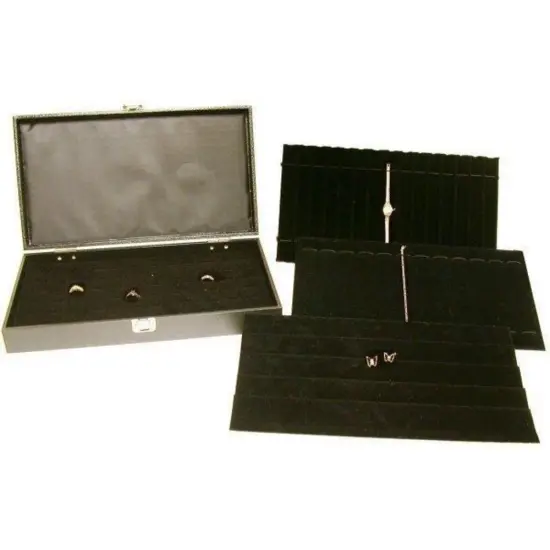 5 Earring Bracelet Ring Tray Travel Box Display Case {1}