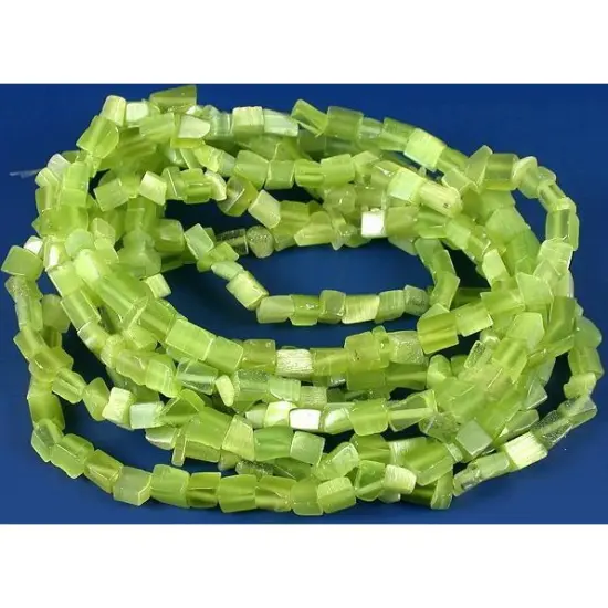 Green Fiber Optic Chip Beads Jewelry Beading 34" Strand {1}