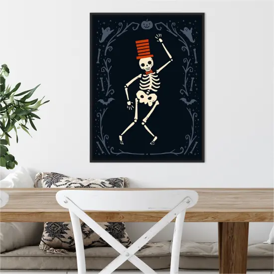 Skeleton Crew II by Victoria Barnes 18-in. W x 24-in. H. Canvas Wall Art Print Framed in Black {5}