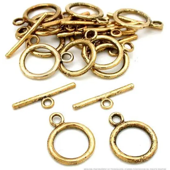 Toggle Clasps Antique Gold Plated Parts 16mm Approx 12 {1}