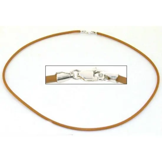 Rubber Cord Necklace Gold 16" {1}