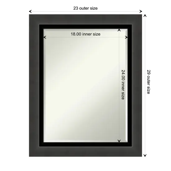 Beveled Bathroom Wall Mirror, Tuxedo Black Frame {1}