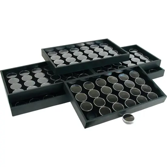 6 24 Black Gem Jars Display Inserts & Travel Trays {1}
