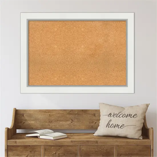 Cork Board, Eva Frame - Bulletin Board, Organization Board, Pin Board Eva White Silver {6}