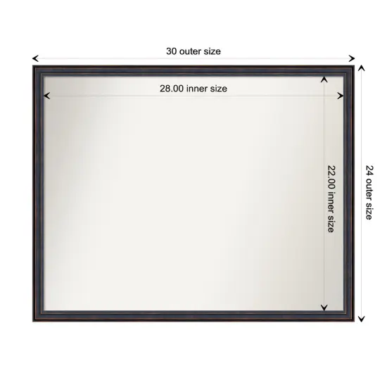 Amanti Art Non-Beveled Wood Wall Mirror, Dark Bronze Scoop Frame {1}