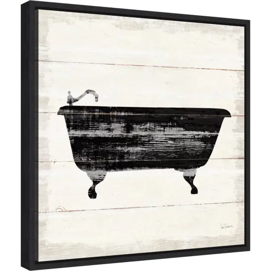 Shiplap Bath I by Sue Schlabach Canvas Art Framed Black {2}