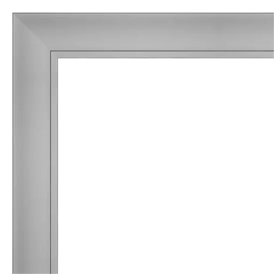 Amanti Art Non-Beveled Wall Mirror, Flair Polished Nickel Frame Flair Soft White {9}