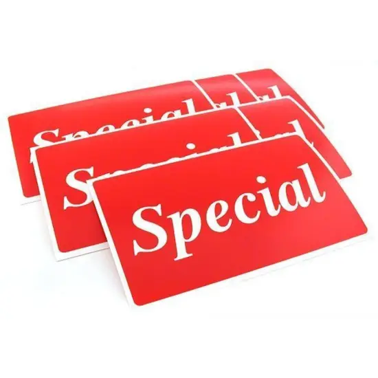 6 Special Display Signs Showcase Window Wall Message {1}