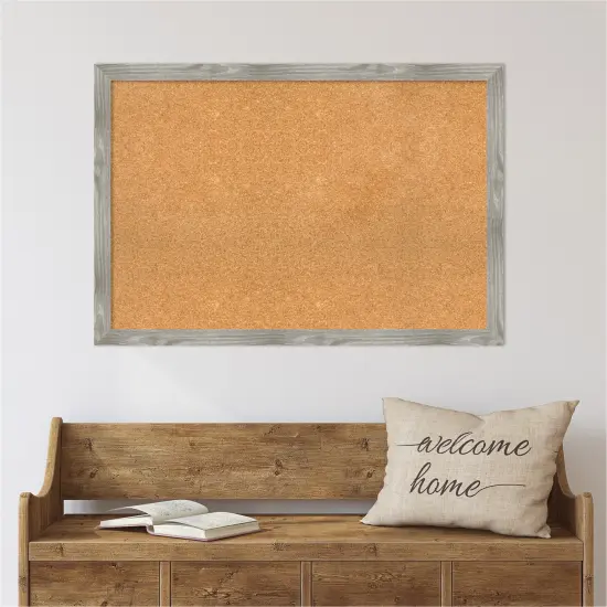 Cork Board, Dove Greywash Square Frame - Bulletin Board, Organization Board, Pin Board {6}