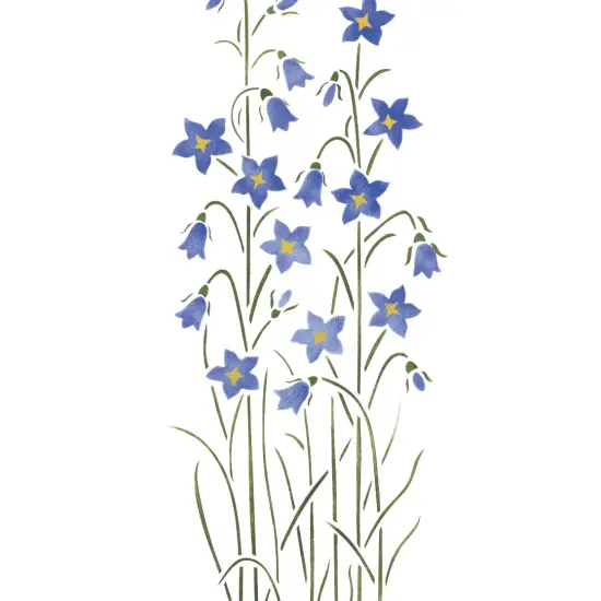 Bell Flowers Wall Stencil | 1438 by Designer Stencils | Reusable Art Craft Stencils for Painting | {2}