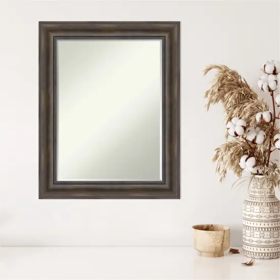Petite Bevel Wood Wall Mirror, Rustic Pine Frame Rustic Pine Black {7}