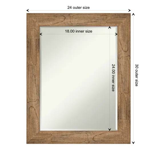 Petite Bevel Wood Wall Mirror, Owl Brown Frame {1}